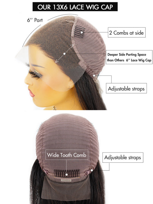 13x6 HD Lace Wig Pre Plucked Pre Bleached 250 Density